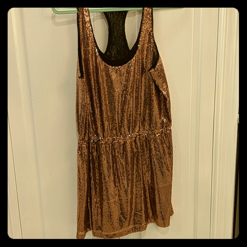 Rose Gold Sequin Mini Dress